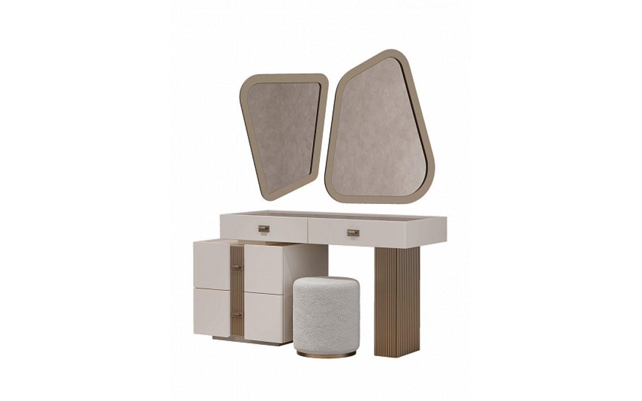 Туалетный стол с зеркалом и пуфом "Леонардо"