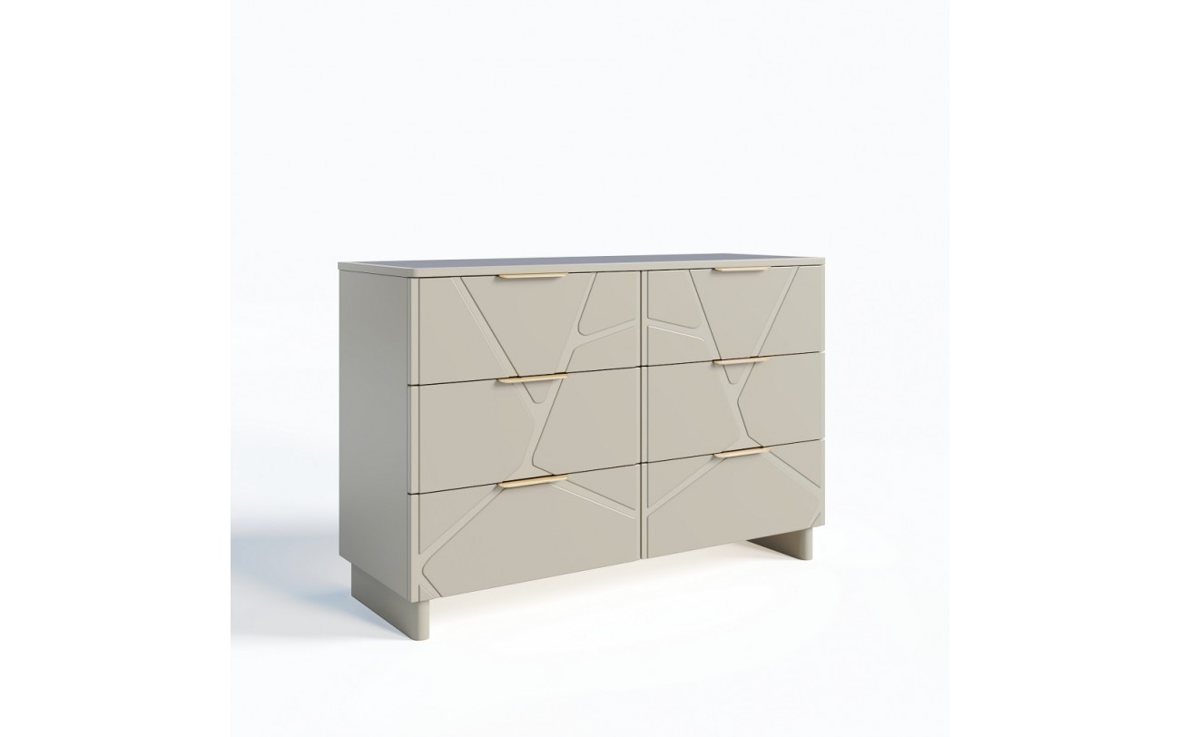 Комод Лейла 6 ящиков ярко серый