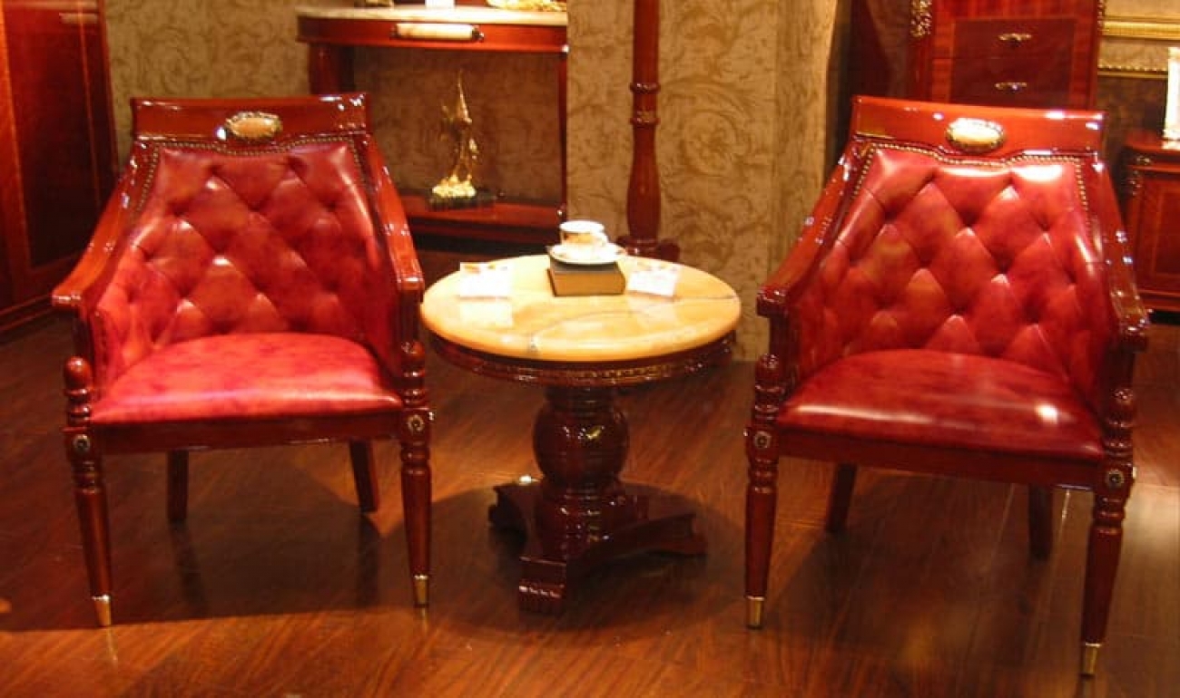 кресло к чайному столу кожаное Джиада орех Djiada орех