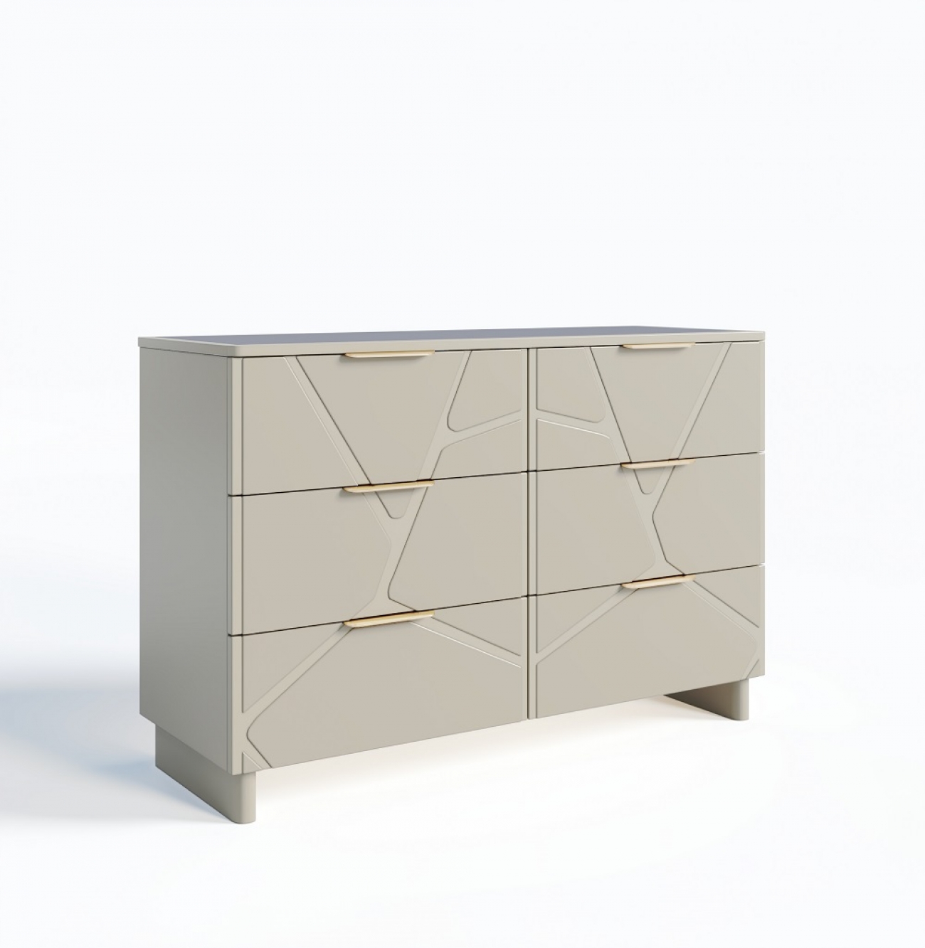 Комод Лейла 6 ящиков ярко серый