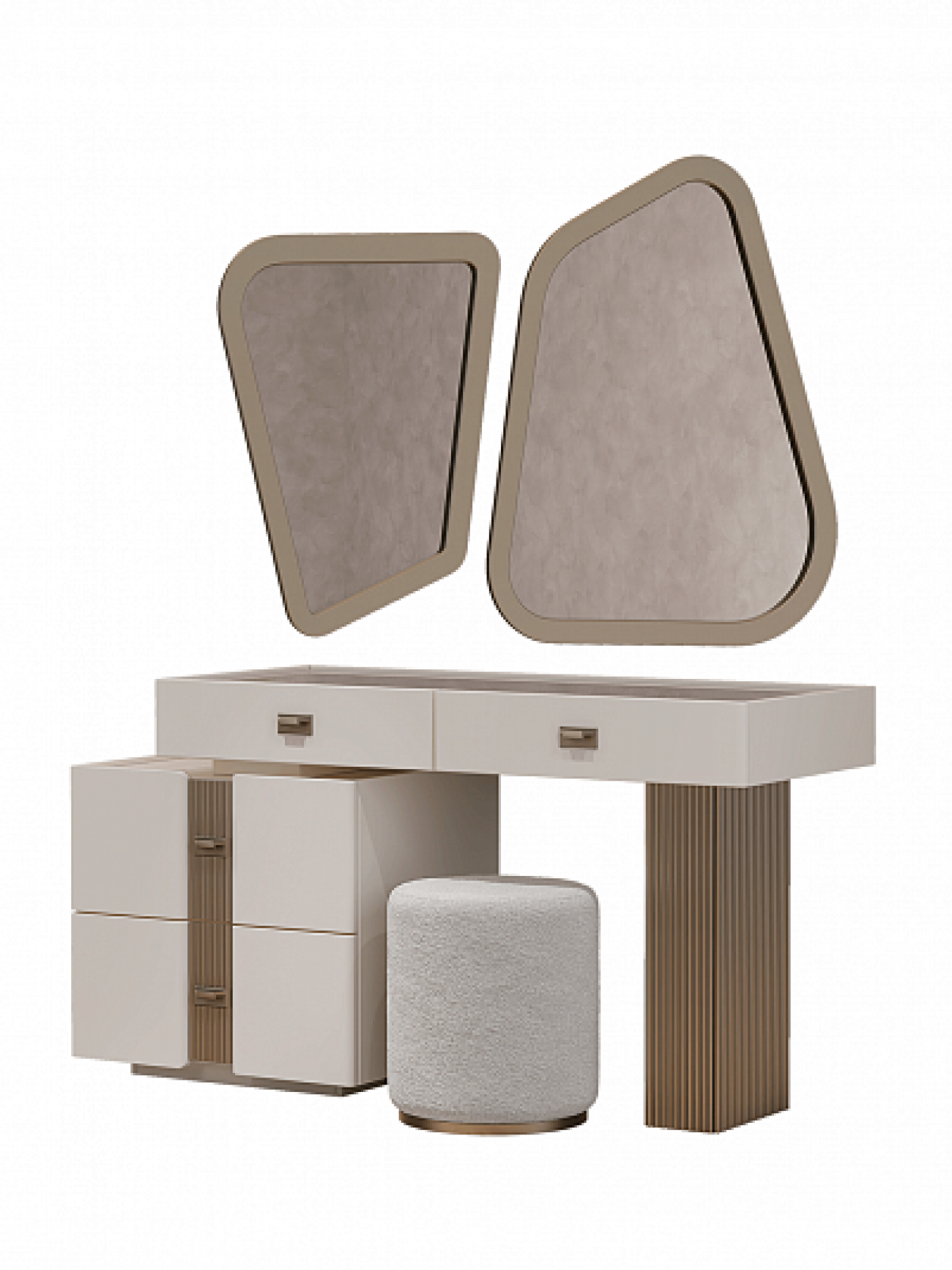 Туалетный стол с зеркалом и пуфом "Леонардо"