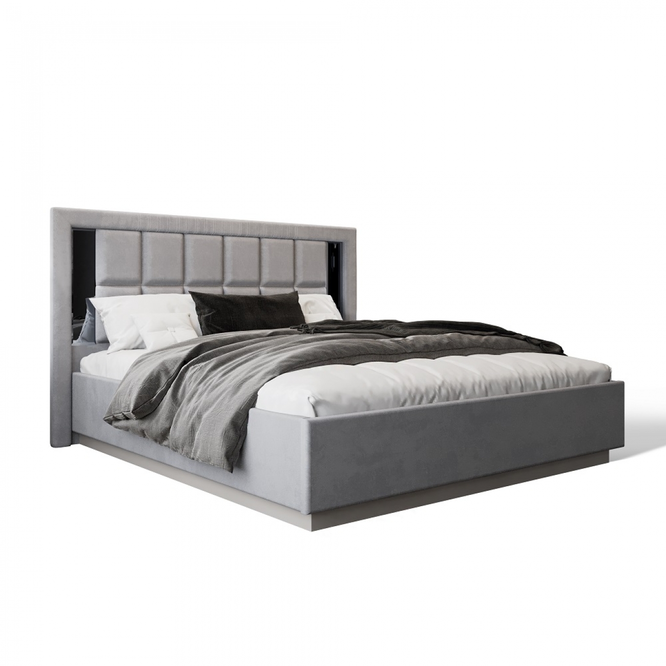 Ящик с подъемным механизмом Замира 160x200 см серый