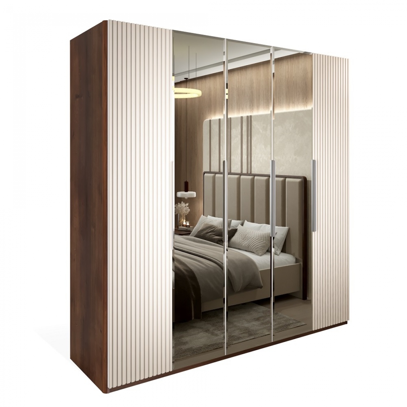 Шкаф Жаклин 5-дверный бежевый